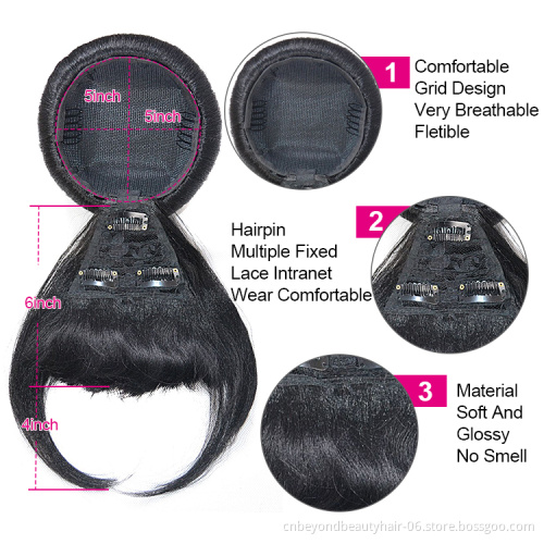 Synthetic Hair Bun With Bangs Set Heat Resistant Fiber Straight Hair Bang Wig For Women Clip In Hair Extension